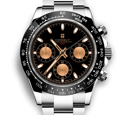 Corgeut 9002 VK63 Movement Sapphire Mirror 30m waterproof