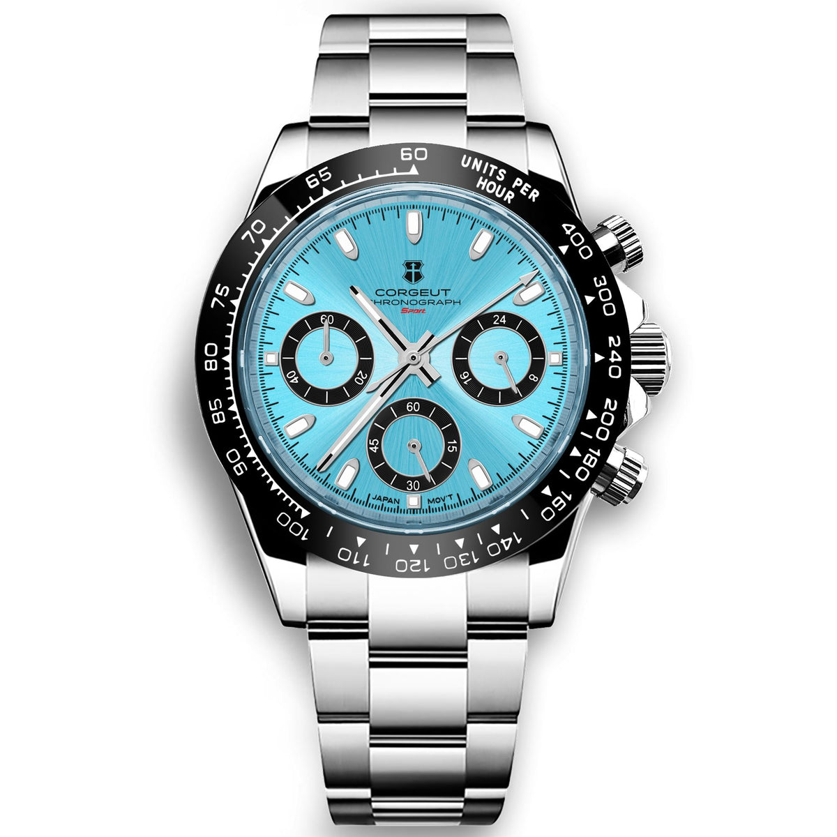 Corgeut 9002 VK63 Movement Sapphire Mirror 30m waterproof