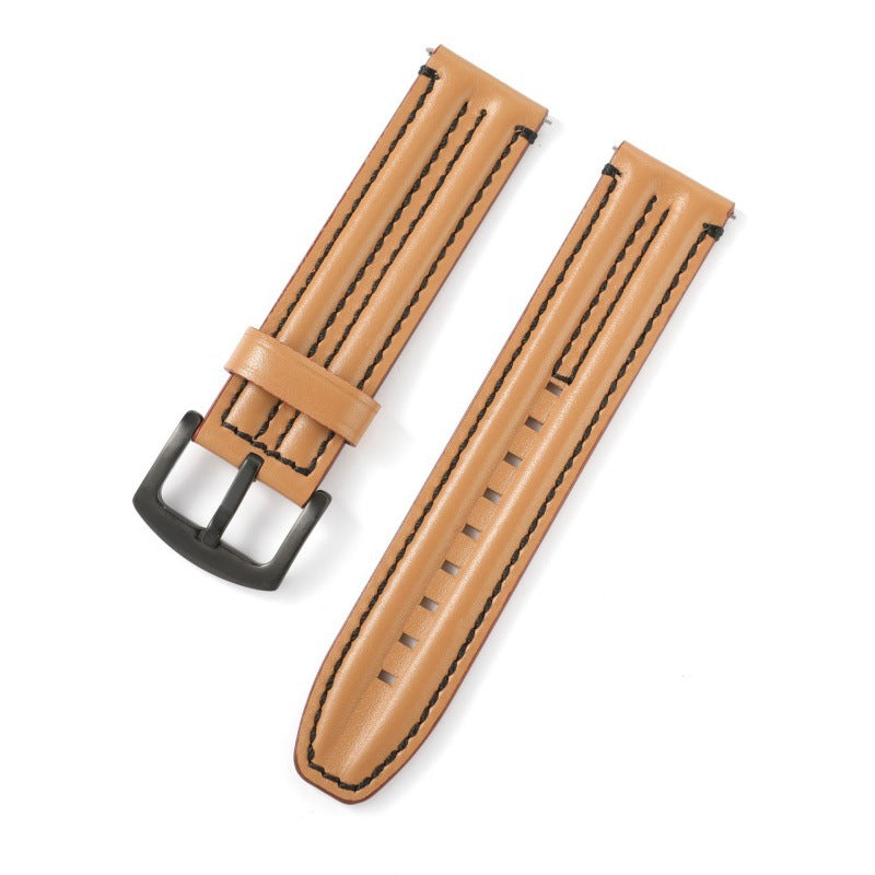 Double Bone Three-Dimensional Genuine Leather Watch Strap