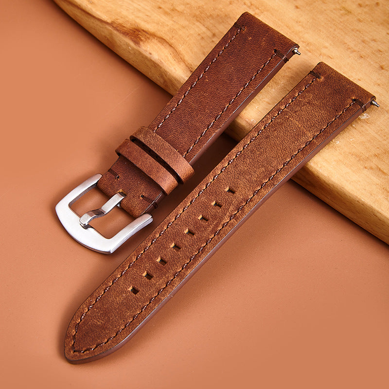 First Layer Cowhide Crazy Horse Retro Watch Strap