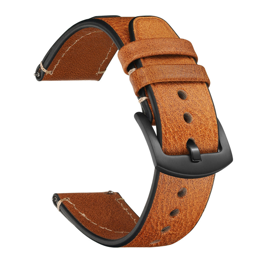 Genuine Leather Vintage Tree Cream Leather Watch Strap