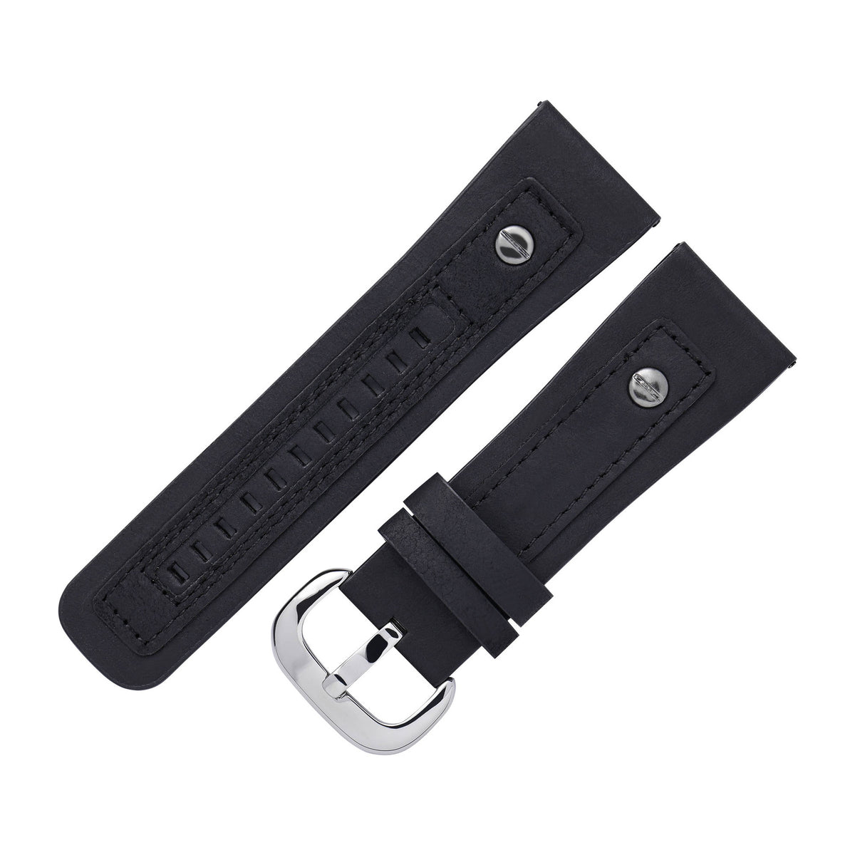 Matte Genuine Leather Watch Strap Vintage Crazy Horse Style with Studs