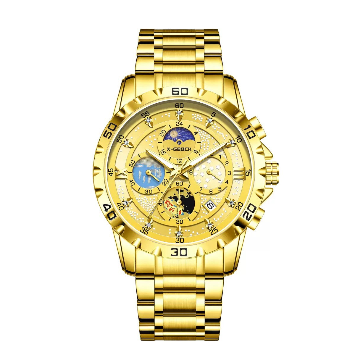 X-GEQCK 5072 Men's Starry Sky Style Electronic Waist Watch