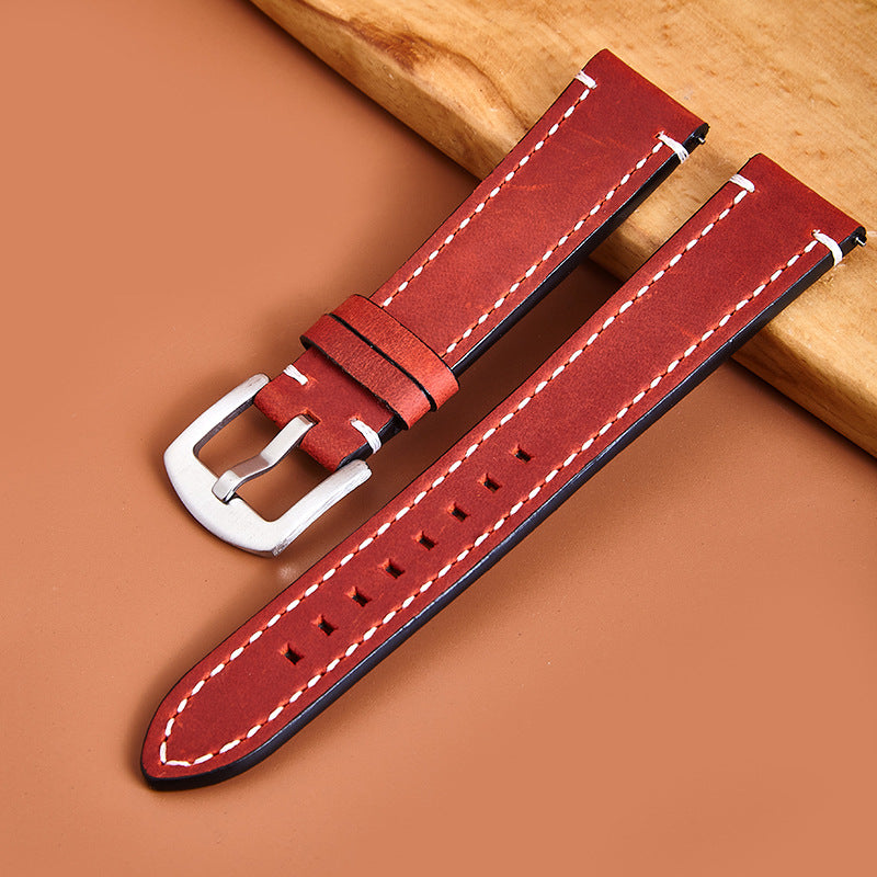 First Layer Cowhide Crazy Horse Retro Watch Strap