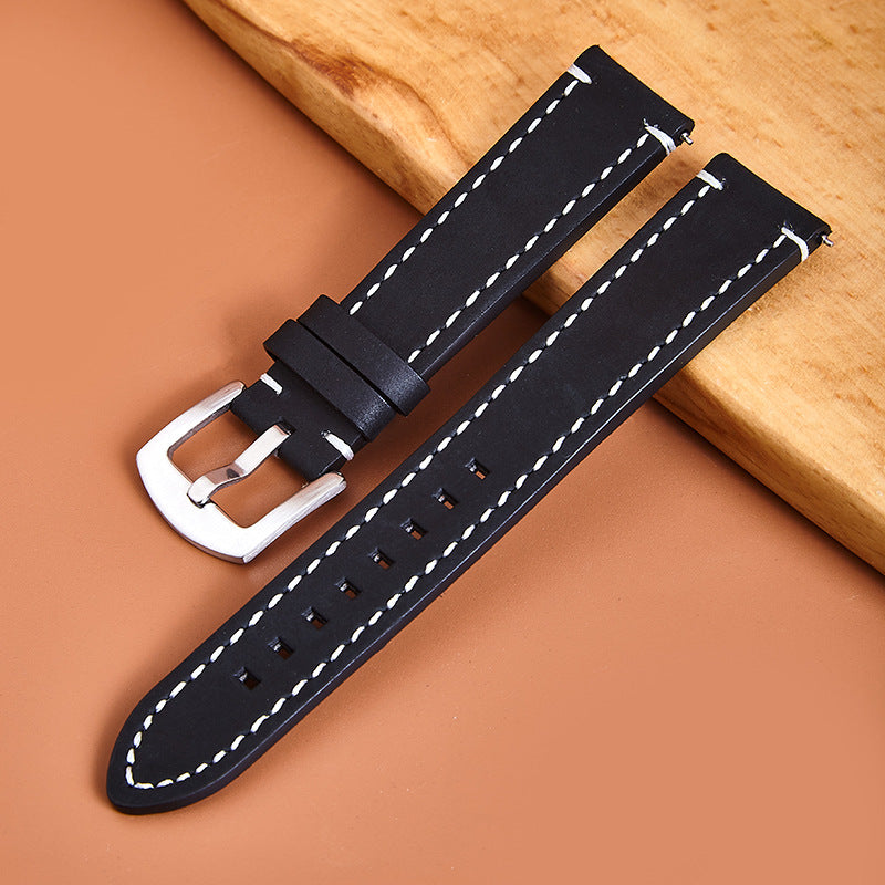 First Layer Cowhide Crazy Horse Retro Watch Strap