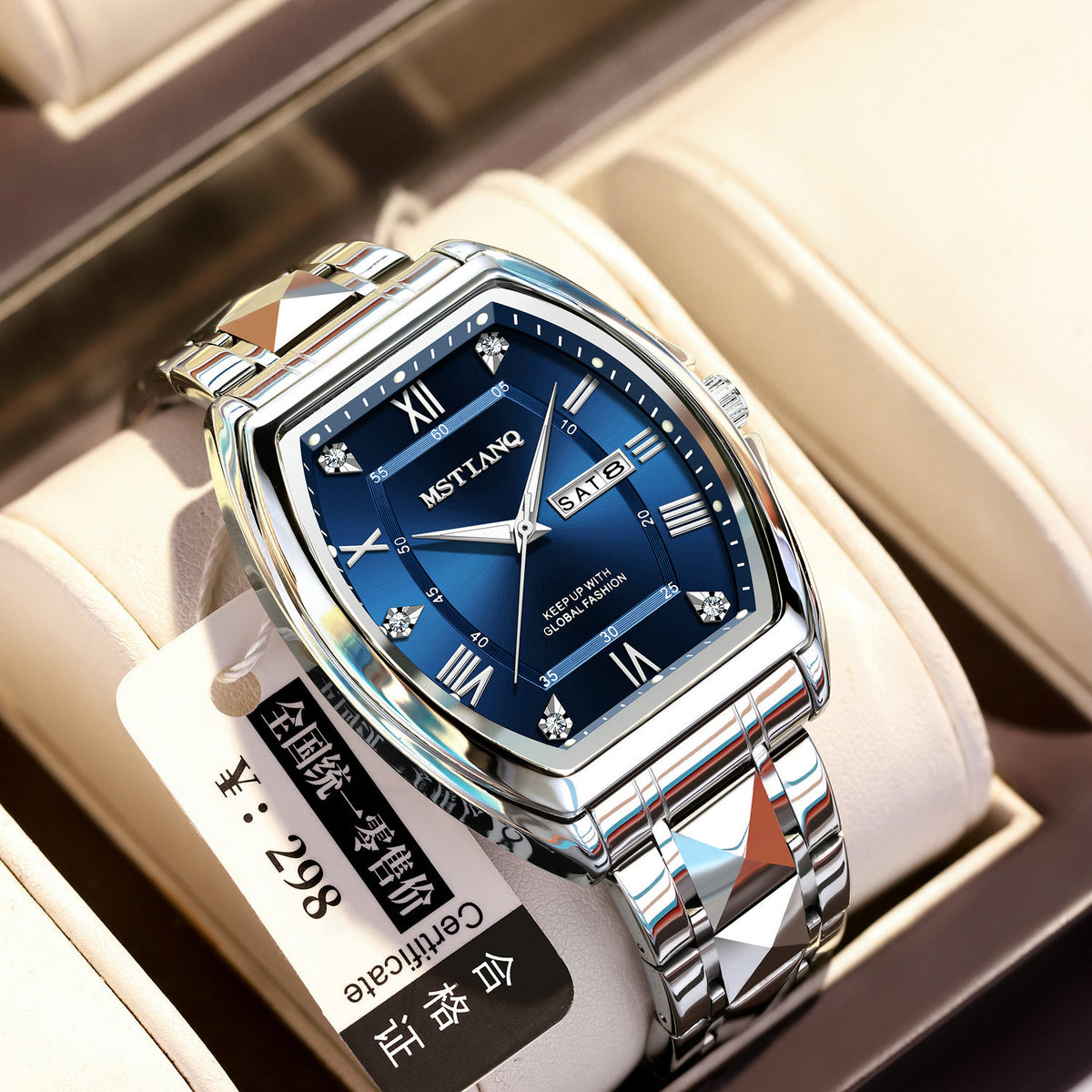 Mstianq 1121 Barrel-Shaped Men's Quartz Watch