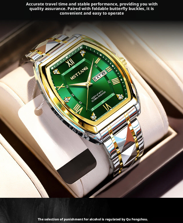 Mstianq 1121 Barrel-Shaped Men's Quartz Watch