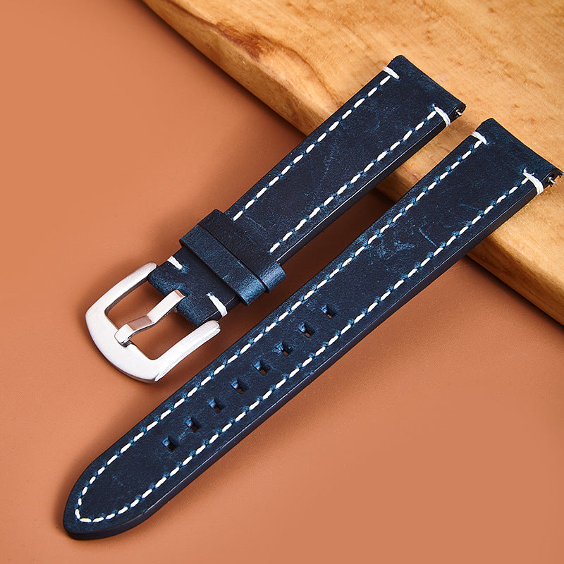 First Layer Cowhide Crazy Horse Retro Watch Strap
